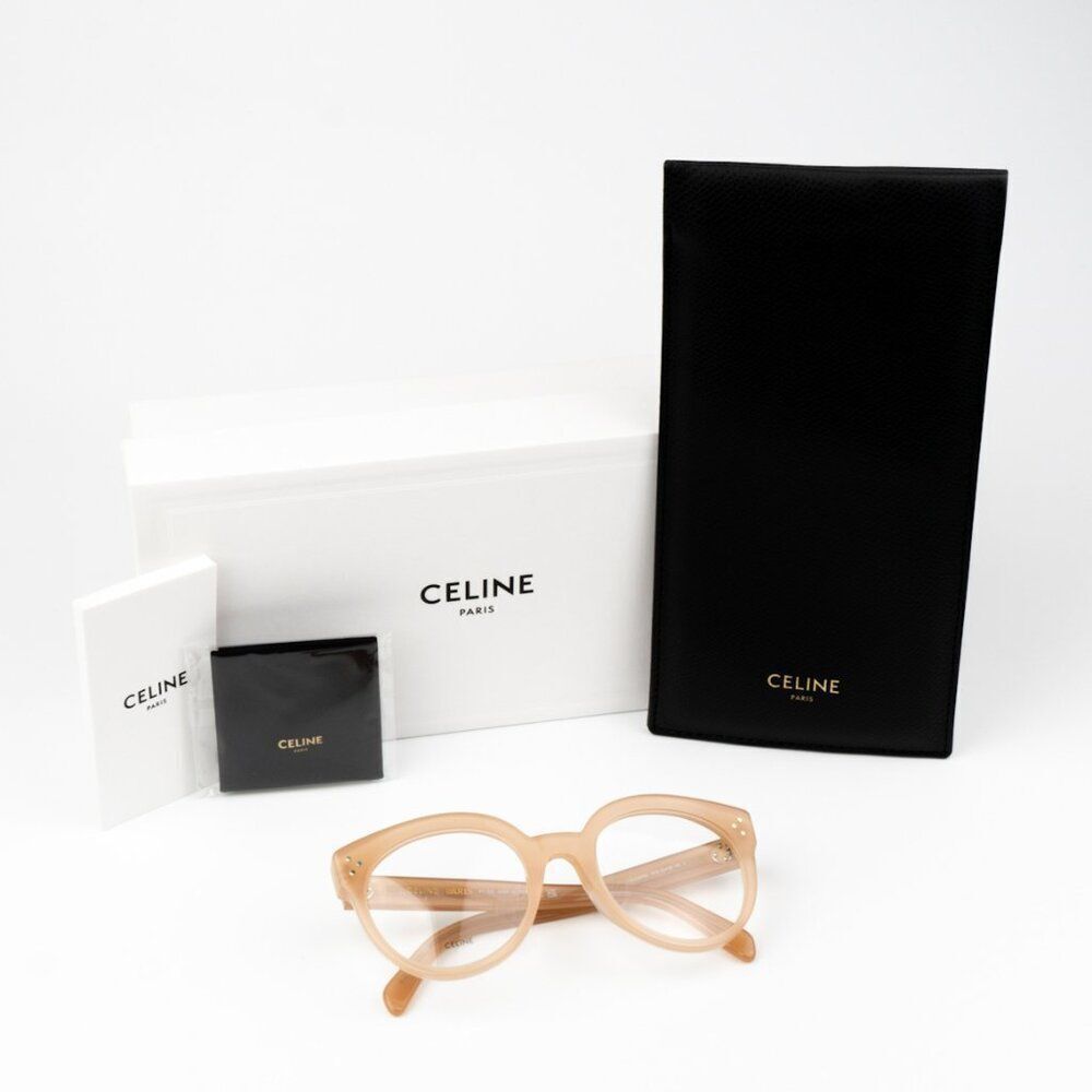 NEW Celine CL50093I 072 Beige Nude Round Women Eyeglasses CL 50093I - Picture 10 of 12